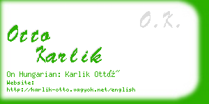 otto karlik business card